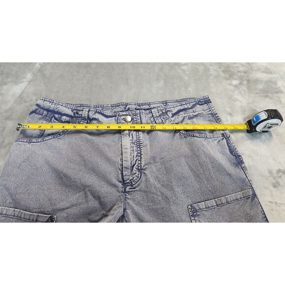 LOGO by Lori Goldstein Women's 14 Blue Indigo Regular Full Length Utility Pants - Picture 9 of 9